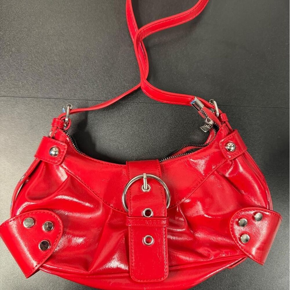 Red faux leather Women's multi Bag
